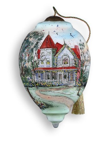 Ne’Qwa Art Bless Our Home – Glass Ornament Hand-Painted Reverse Painting Distinctive 423-NEQ