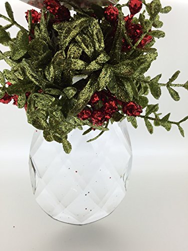 Ganz Mistletoe Krystal Ornament – Teardrop – Classic Red