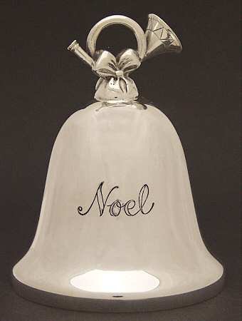 Reed and Barton Noel Bell Silver Plated Ornament French Horn, We Wish You A Merry Christmas