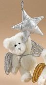 Boyds Bear Hanging from Silver Star Plush Ornament #562707 Retired