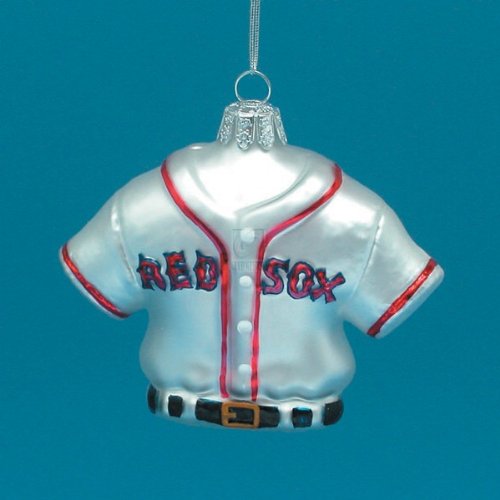 Major League Baseball Kurt Adler Glass Red Sox Jersey Ornament, 3.25-Inch