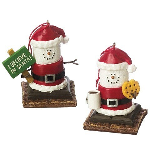 Christmas Ornaments- S’mores with Cookie and Milk and I Believe in Santa Sign Set of 2