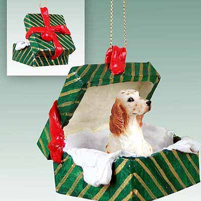 Conversation Concepts English Setter Belton Orange Gift Box Green Ornament