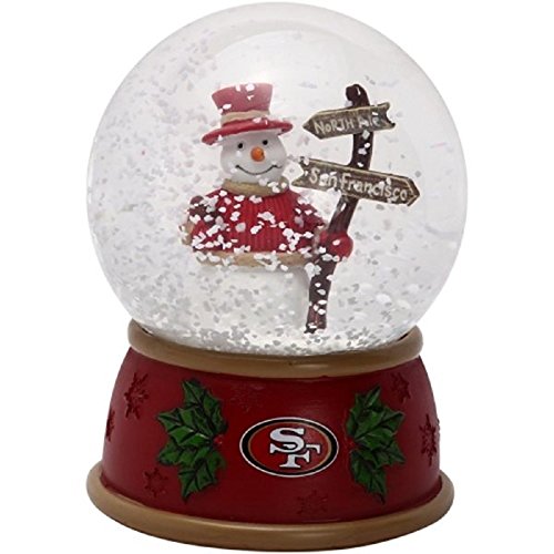 San Francisco 49ers NFL Football Snowman Holiday Christmas Snowglobe