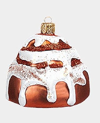 Cinnamon Roll with Icing Dessert Polish Mouth Blown Glass Christmas Ornament
