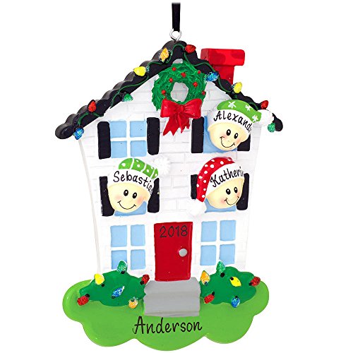 Personalized House With Family Of 3 Ornament