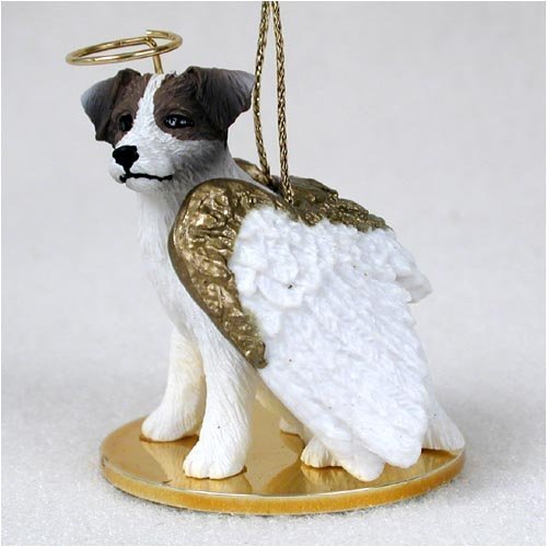 Jack Russell Terrier Angel Dog Ornament – Roughcoat – Brown & Wh by Conversation Concepts