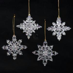 Kurt Adler Acrylic Snowflake Ornament Set OF 12