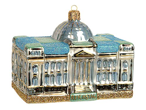 Reichstag Parliament Building in Berlin Germany Polish Mouth Blown Glass Christmas Ornament
