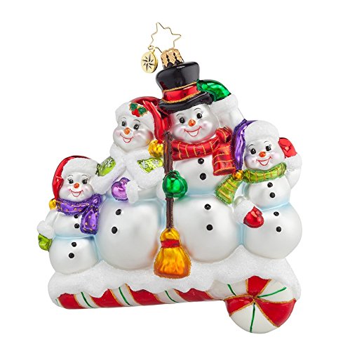 Christopher Radko Glass Snow-One Like Family! Snowman Christmas Ornament #1017853
