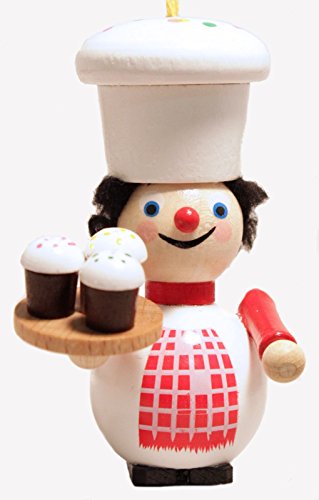 Steinbach Cupcake Maker with Cupcakes German Wooden Christmas Ornament