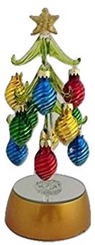 Ganz LED Lit Mini Christmas Tree with 12 Tear Drop Ornaments – 8″