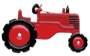 Tractor Red Personalized Christmas Tree Ornament