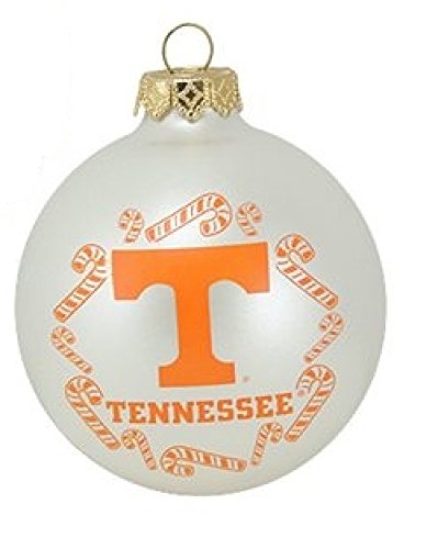 NCAA Candy Cane Traditional Glass Ball Christmas Ornament- 2 5/8″-Tennessee Vols