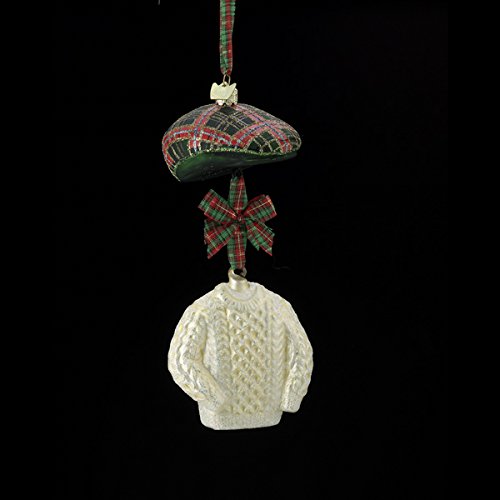 Kurt Adler Noble Gems Irish Hat & Sweater Glass Ornament