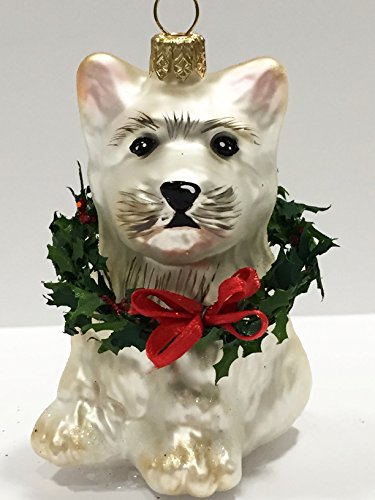 Ornaments to Remember: WEST HIGHLAND TERRIER PUPPY (Xmas Wreath) Christmas Ornament