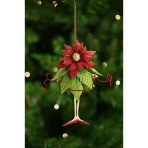 Patience Brewster Poinsettia Girl Ornament – Krinkles Christmas Décor New 08-30385