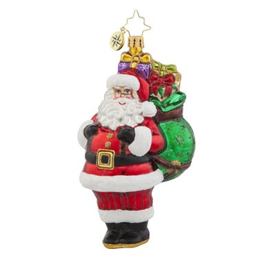 Christopher Radko Hefty Haul Santa Glass Christmas Ornament