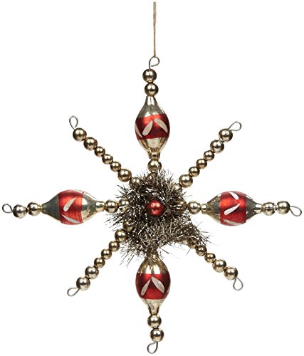 180 Degrees Snowflake Ornament, Red