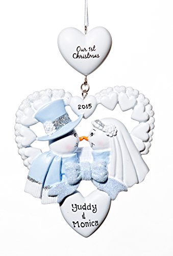 Couple Christmas Holiday Snow Wedding Our First Christmas Ornament-Free Name Personalized-Shipped In One Day