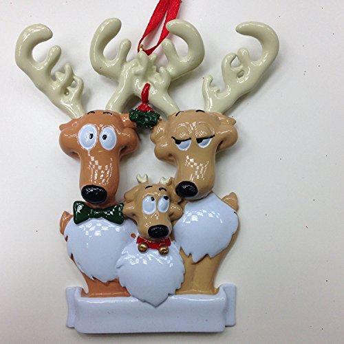 Reindeer Family/3 Personalized Ornament