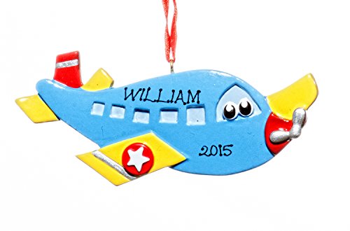 Christmas Holiday Airplane Ornament-Free Name Personalized-Shipped In One Day