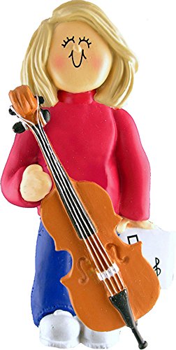 Music Treasures Co. Female Musician Cello Ornament – Blonde