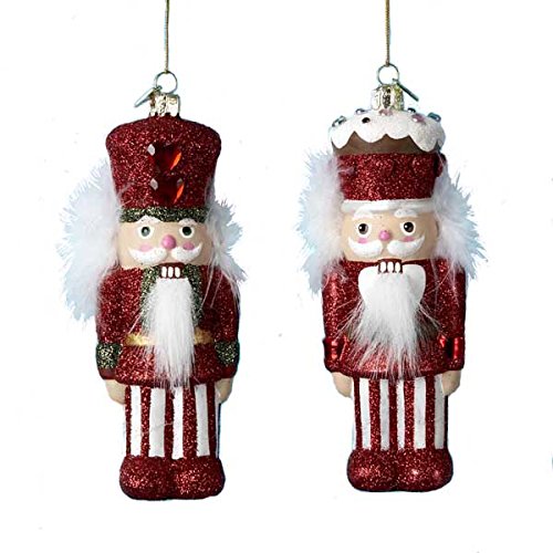 Noble Gems Glass Frosted Red Nutcracker Ornaments
