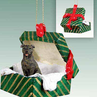 Conversation Concepts Staffordshire Bull Terrier Brindle Gift Box Green Ornament