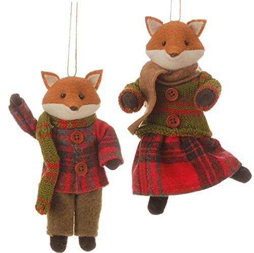 Christmas Fox Hanging Ornament 6″