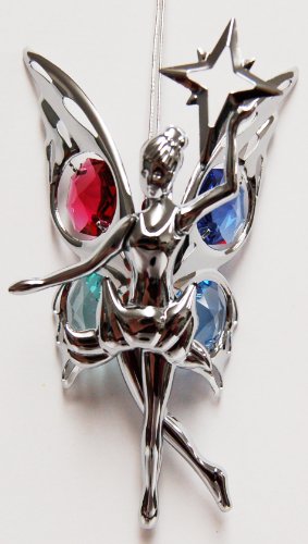 Chrome Fairy with Star Ornament – Multicolor Swarovski Crystal