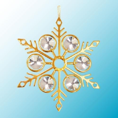 Large Swarovski Crystal & 24K Gold Plated 3.5″ Snowflake Ornament or Suncatcher