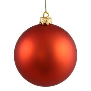 Vickerman Drilled UV Matte Ball Ornaments, 2.75-Inch, Burnished Orange, 12-Pack