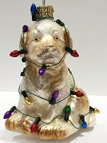 Ornaments to Remember: YELLOW LABRADOR PUPPY (Christmas Lights) Christmas Ornament