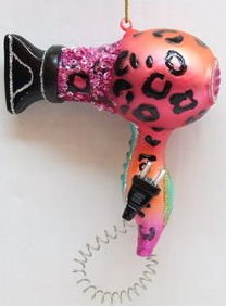 December Diamonds Blown Glass Hot Pink Hairdryer Ornament, Perfect Christmas Gift for your Hair Stylist!