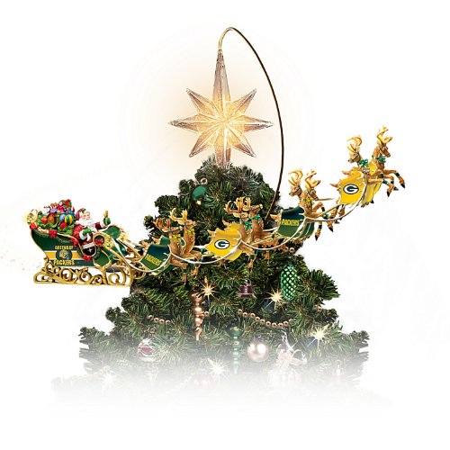 NFL-Licensed Green Bay Packers Holiday Pride Super Bowl XLV Rotating Tree Topper by The Bradford Exchange