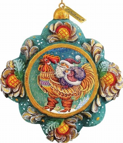 G. Debrekht Roosainter-Santa Scenic Ornament, 3.5″