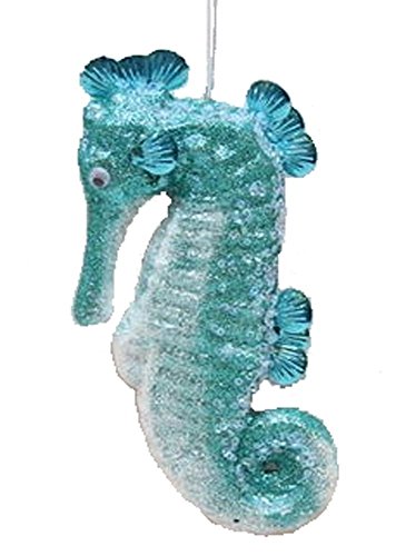 December Diamonds Blown Glass Embellished Seahorse Christmas Ornament