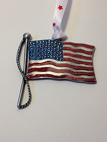 Genuine Pewter American Flag Hanging Decorative Symbol