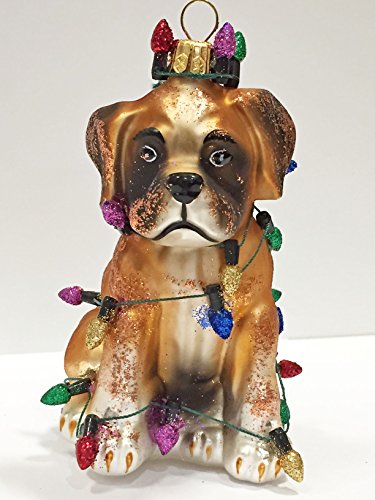 Ornaments to Remember: BOXER PUPPY (Christmas Lights) Christmas Ornament