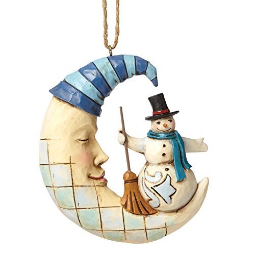 Enesco Jim Shore Snowman on Sleeping Moon Ornament by Enesco