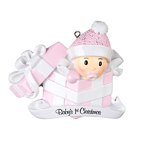Personalized Ornament BABY’S FIRST CHRISTMAS BABY GIRL IN PRESENT