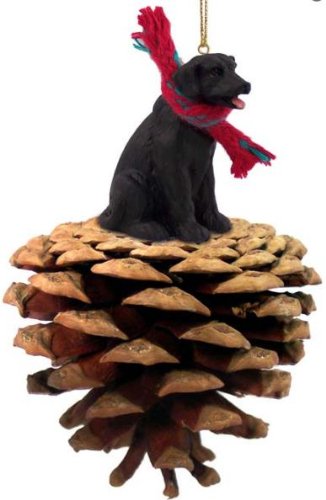 Black Labrador Retriever Dog Pinecone Ornament