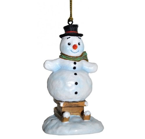 3.75″ Snowfall Valley Snow Day Fun Festive Snowman On Sled Christmas Ornament