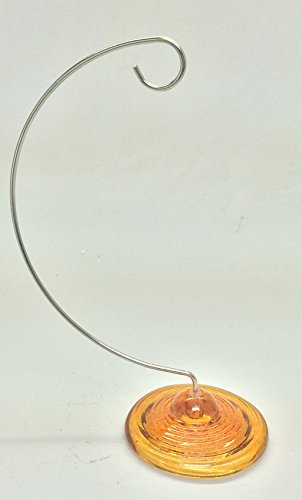Glass Eye Studio Orange Amber Glass Base Single 7″Ornament Stand