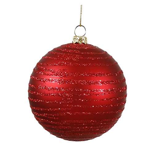 Vickerman 396339 – 3″ Red Matte Glitter Ball Christmas Tree Ornament (6 pack) (M158403)