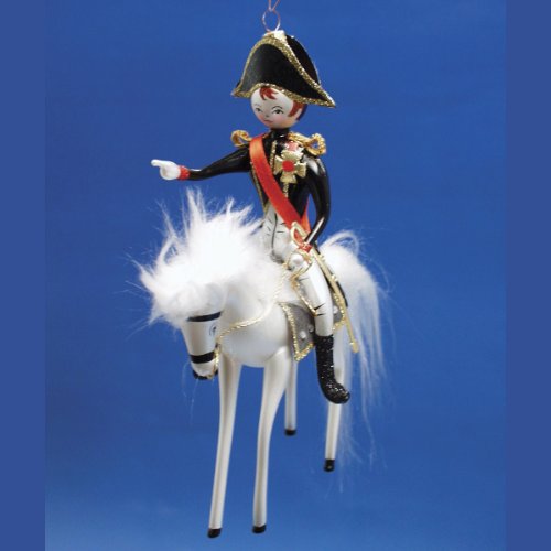 De Carlini Exclusive Napoleon on Horse Italian Glass Christmas Ornament