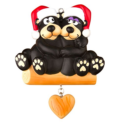 Black Bear Family – Couple Personalized Christmas Ornament