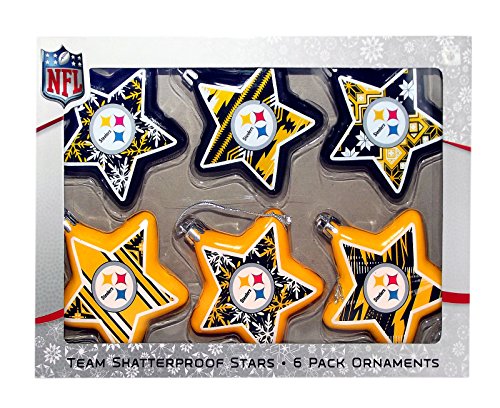 NFL Pittsburgh Steelers 6 Pack Star Ornaments