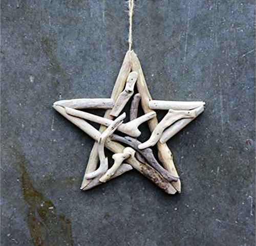 Creative Co-Op Natural Lodge Collection Round Driftwood Star Ornament